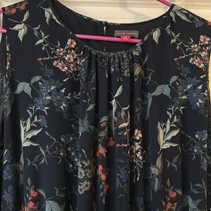 Floral Sleeveless Dress - Navy